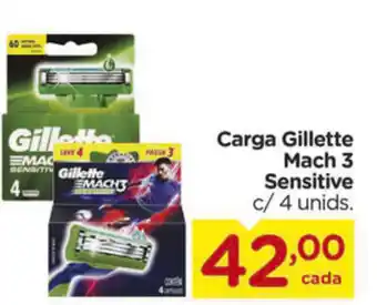 Carrefour Carga Gillette Mach 3 Sensitive oferta