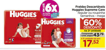 Carrefour Fraldas Descartaveis Huggies Supreme Care oferta