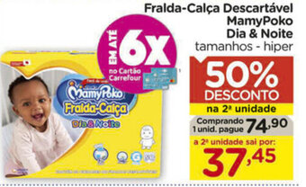 Carrefour Fralda calca Descartavel MamyPoko Dia & Noite oferta