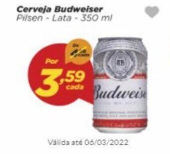 Dia Cerveja Budweiser 350ml oferta