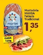 Supermercados Nori Mortadela Marba Fatiada trad. 100g oferta