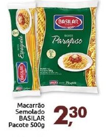 Macarrao Semolado Basilar pacote 500g