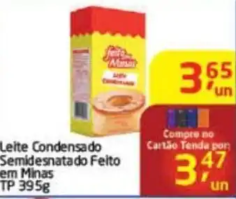 Tenda Atacado Leite Condensado Semidesnatado Feito em Minas TP 395g oferta