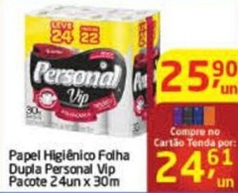 Tenda Atacado Papel Higiénico Folha Dupla Personal Vip pacote 24un x 30m oferta
