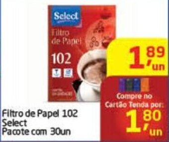 Tenda Atacado Filtro de Papel 102 Select pacote com 30un oferta