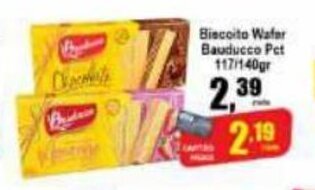 Biscoito wafer Bauducco pct 117/140g