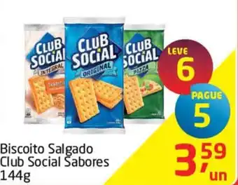 Tenda Atacado Biscoito Salgado Club Social Sabores 144g oferta
