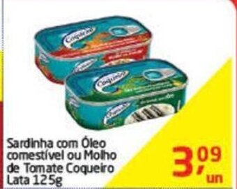 Tenda Atacado Sardinha com Oleo comestivel ou Molho de Tomate Coqueiro lata 125g oferta