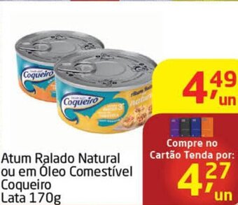 Tenda Atacado Atum Ralado Natural ou em Oleo Comestivel Coqueiro lata 170g oferta