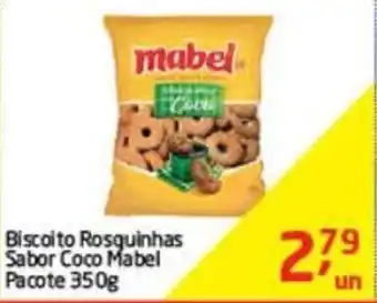 Biscoito Rosquinhas Sabor Coco Mabel pacote 350g