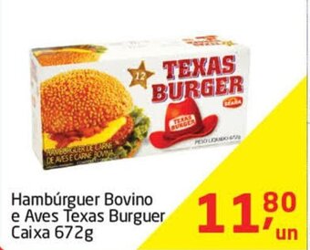 Tenda Atacado Hamburguer Bovino e Aves Texas Burguer Caixa 672g oferta