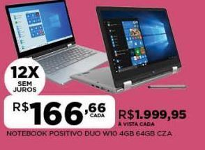 DB Supermercados Notebook positivo duo w10 4gb oferta