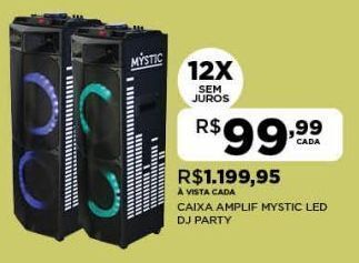 DB Supermercados Caixa amplificada mystic led dj party oferta