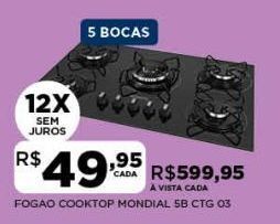DB Supermercados Fogão cooktop mondial oferta