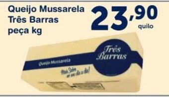 Roldão Queijo Mussarela Tres Barras peca 1kg oferta