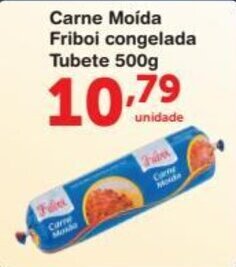 Roldão Carne Moida Friboi Congelada Tubete 500g oferta