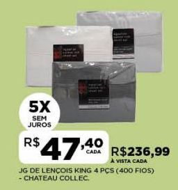DB Supermercados Jogo de lençois king 4pçs oferta