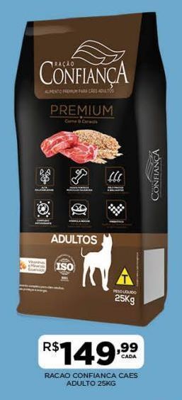DB Supermercados Ração para cães confiança 25kg oferta