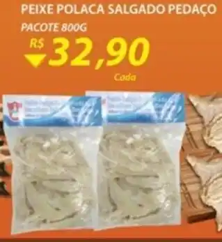 Assaí Atacadista Peixe Polaca Salgado Pedaco 800g oferta