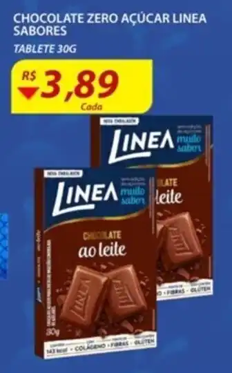 Assaí Atacadista Chocolate Zero Acucar Linea Sabores 30g oferta