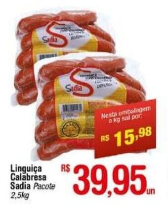 Fort Atacadista Linguica Calabresa Sadia 2.5kg oferta