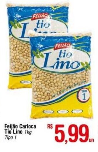 Fort Atacadista Feijao Carioca Tio Lino 1kg oferta