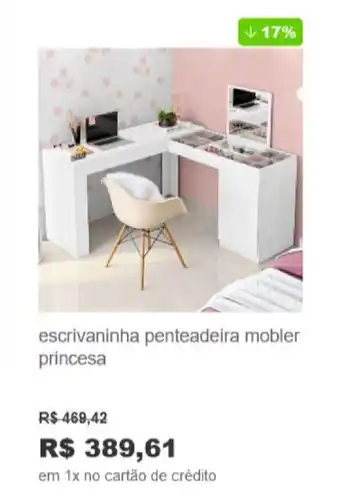 Lojas Americanas Escrivaninha penteadeira mobler princesa oferta