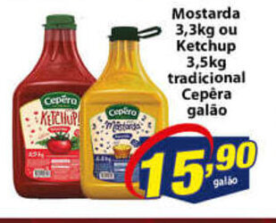 Vencedor Atacadista Mostarda 3.3kg ou Ketchup 3.5kg tradicional Cepera galao oferta