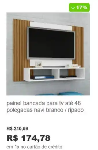 Painel brancada para TV ate 48 polegadas navi branco / ripado