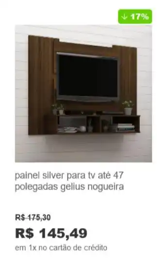 Painel silver para TV ate 47 polegadas gelius nogueira