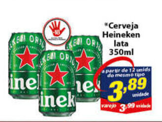 Vencedor Atacadista Cerveja Heineken lata 350ml oferta