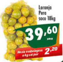 Vencedor Atacadista Laranja Pera saco 18kg oferta