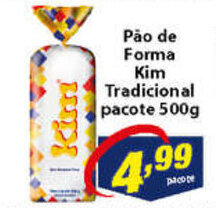 Vencedor Atacadista Pao de Forma Kim Tradicional pacote 500g oferta