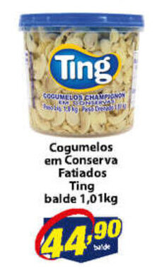 Vencedor Atacadista Cogumelos em Conserva Fatiados Ting balde 1.01kg oferta