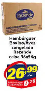Vencedor Atacadista Hamburguer Bovino/ Aves congelado rezende caixa 36x56g oferta