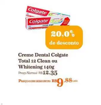 Mercadinhos São Luiz Creme Dental Colgate Total 12 Clean Ou Whitening 20% De Desconto oferta