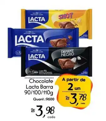 Giassi Supermercados Chocolate Lacta Barra 90/100/110g oferta