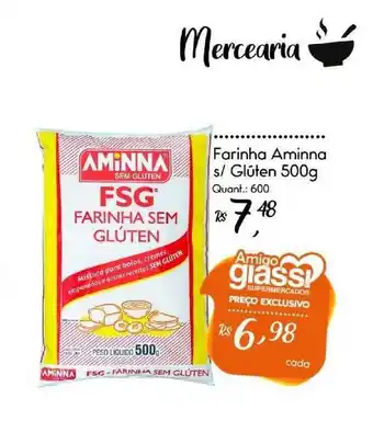 Giassi Supermercados Farinha Aminna S Glúten 500g oferta