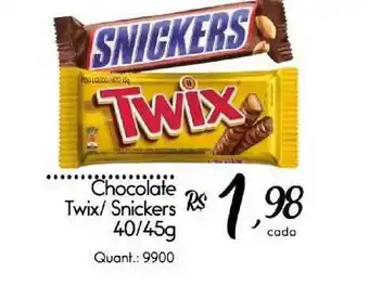 Chocolate Twix Snickers 40/45g