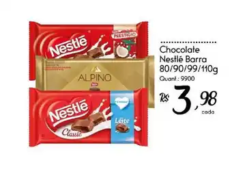 Chocolate Nestlé Barra 80/90/99/110g