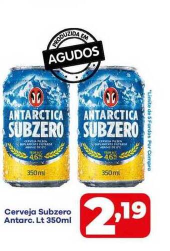 Barracão Supermercado Cerveja Subzero Antarc. Lt 350ml oferta