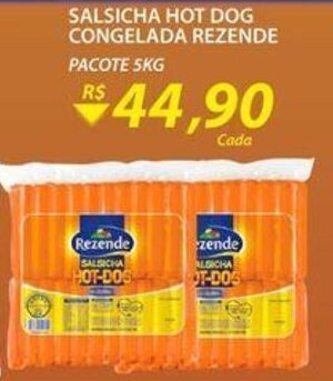 Assaí Atacadista Salsicha Hot Dog Congelada Rezende 5kg oferta