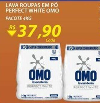 Assaí Atacadista Lava roupas em po Perfect White Omo 4kg oferta