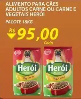 Alimento para caes Adultos Carne ou Carne e Vegetais Heroi 18kg