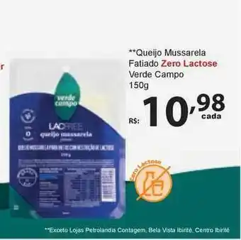 Super Luna Queijo Mussarela Fatiado Zero Lactose Verde Campo 150g oferta