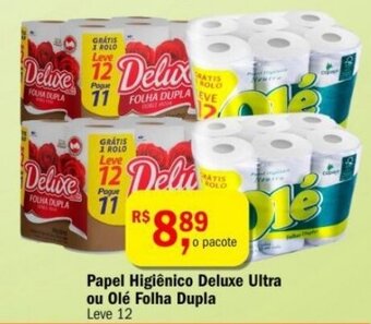 Ultrabox Papel Higiénico Deluxe Ultra ou Ole Folha Dupla Leve 12 oferta