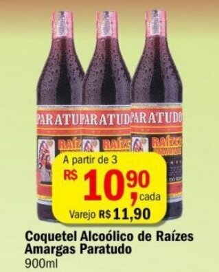 Ultrabox Coquetel Alcoolico de Raizes Amargas Paratudo 900ml oferta