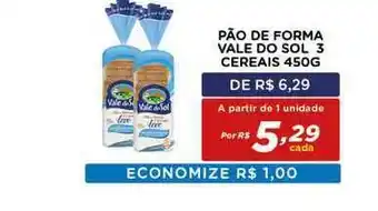 Bahamas Mix Pão De Forma Vale Do Sol Cereais 450g oferta