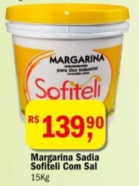 Ultrabox Margarina Sadia Sofiteli com sal 15kg oferta
