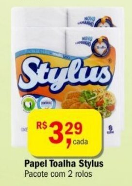 Ultrabox Papel toalha Stylus 2 rolos oferta